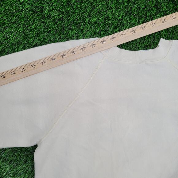 Vintage 80s Cat US-Flag Sweatshirt Womens Large 20x23 Beige - Picture 4 of 14